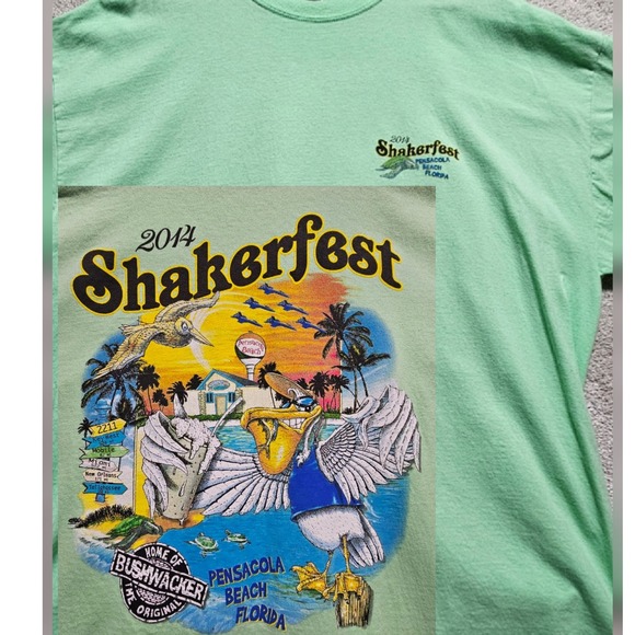 Gildan Other - 2014 Shakerfest Pensacola Beach Florida T Shirt Men's 2XL Green Gildan Cotton